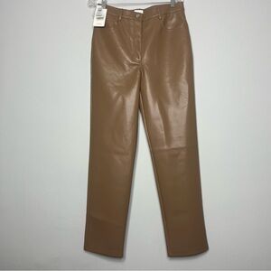 ARITZIA Wilfred Melina Pant Size 10 Tall High Rise Faux Vegan Leather New Tags